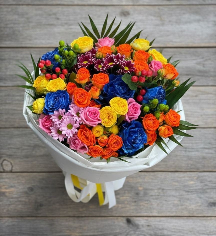 Букет цветов из: Розы и Хризантемы в Плесецке