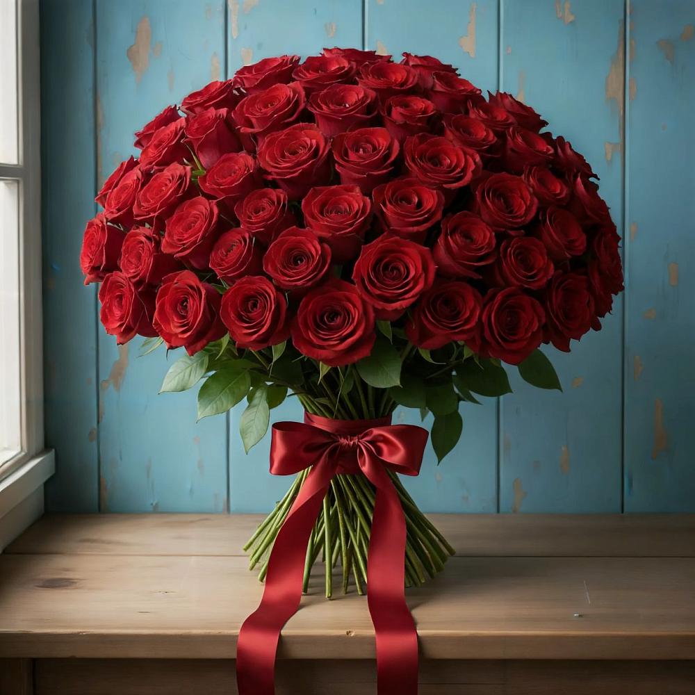 Букет Красные розы Блэк Меджик в Плесецке