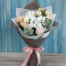 Букет цветов из:  Хризантемы и Розы #REPLACE_PRED# Плесецке