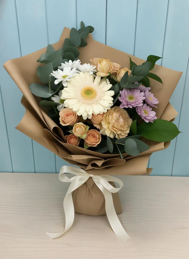 Букет цветов из: Герберы и Хризантемы в Плесецке