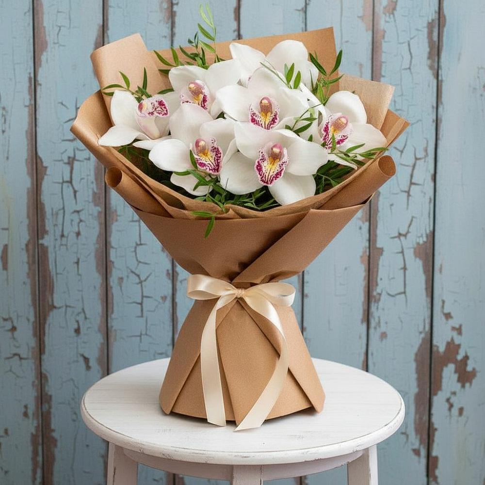 Букет цветов из: Орхидеи и Розы в Плесецке