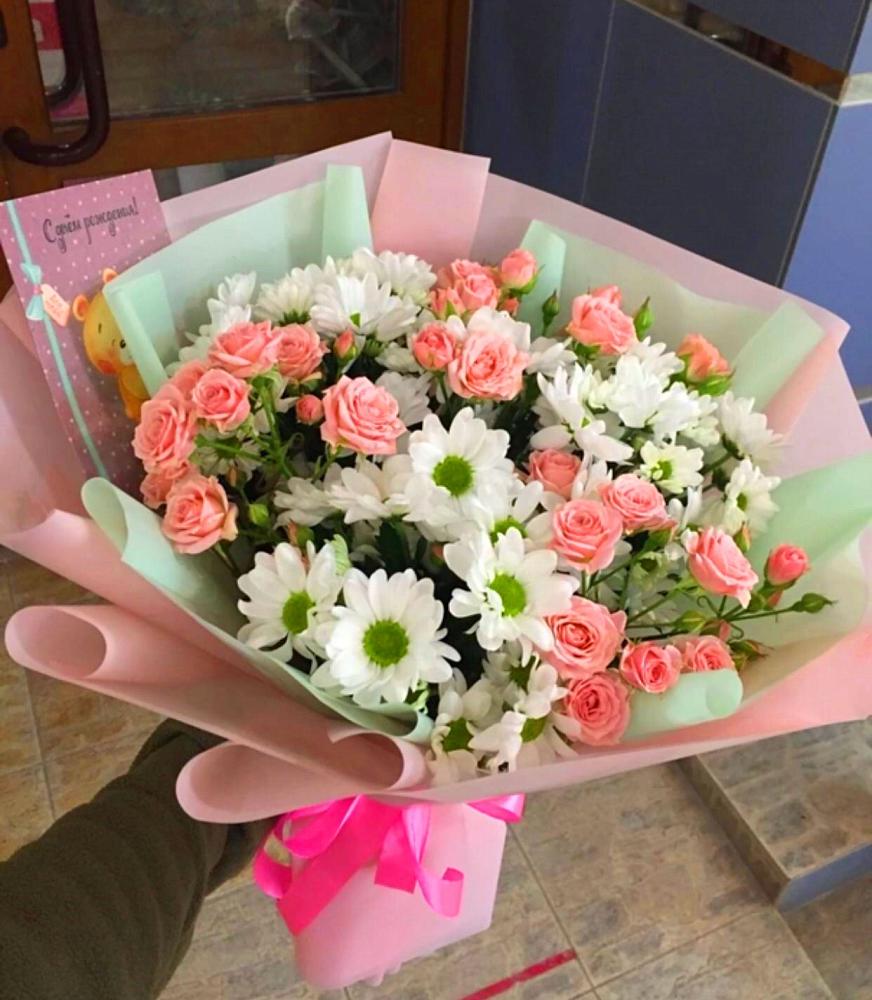 Букет цветов из: Розы и Хризантемы в Плесецке