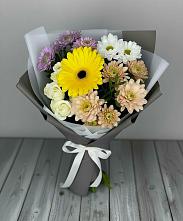 Букет цветов из:  Розы, Герберы и Хризантемы #REPLACE_PRED# Плесецке