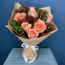 Букет цветов из:  Розы и Альстромерии #REPLACE_PRED# Плесецке