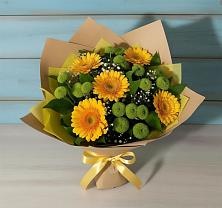 Букет цветов из:  Герберы и Хризантемы в Плесецке