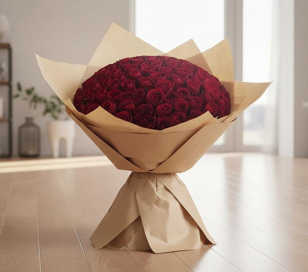 Букет 101 Красная роза в Плесецке