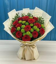 Букет цветов из:  Розы и Хризантемы #REPLACE_PRED# Плесецке