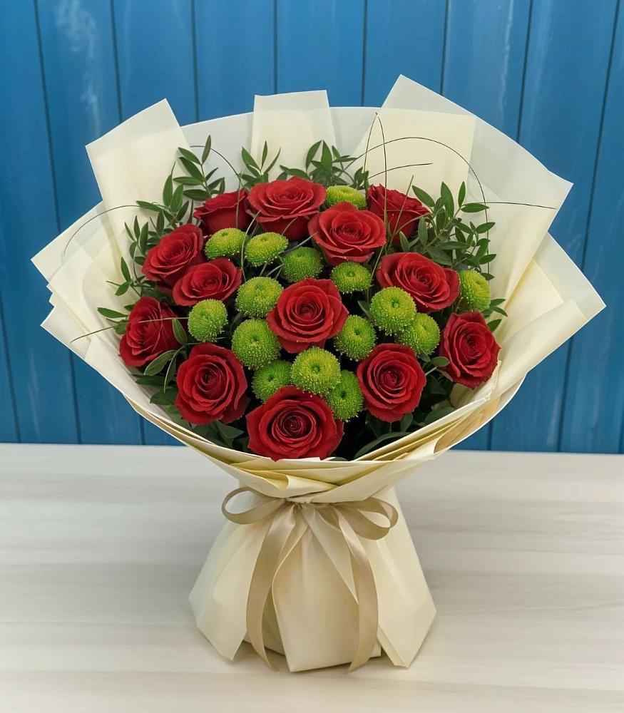 Букет цветов из: Розы и Хризантемы в Плесецке