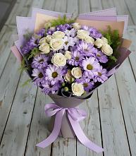 Букет цветов из:  Хризантемы и Розы в Плесецке